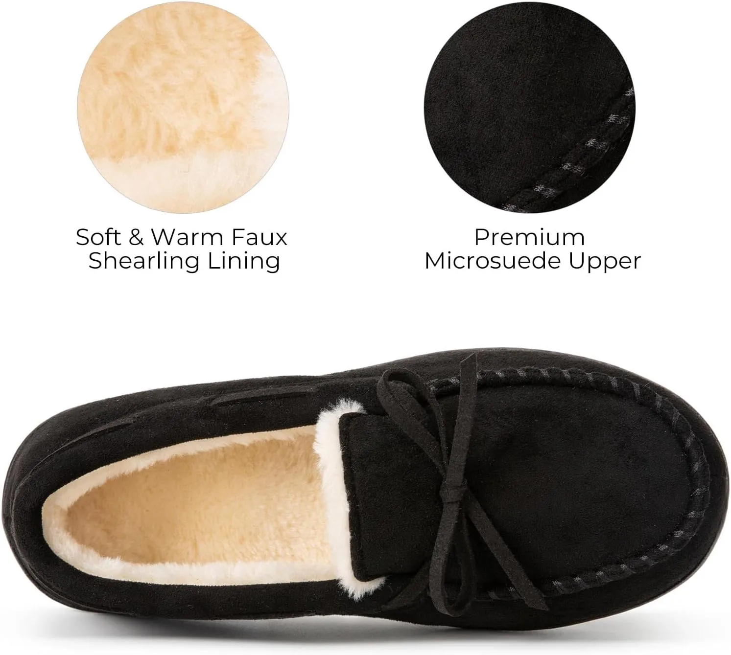 HomeTop Women's Moccasins House Slippers Memory Foam Indoor Outdoor Ladies Shoes