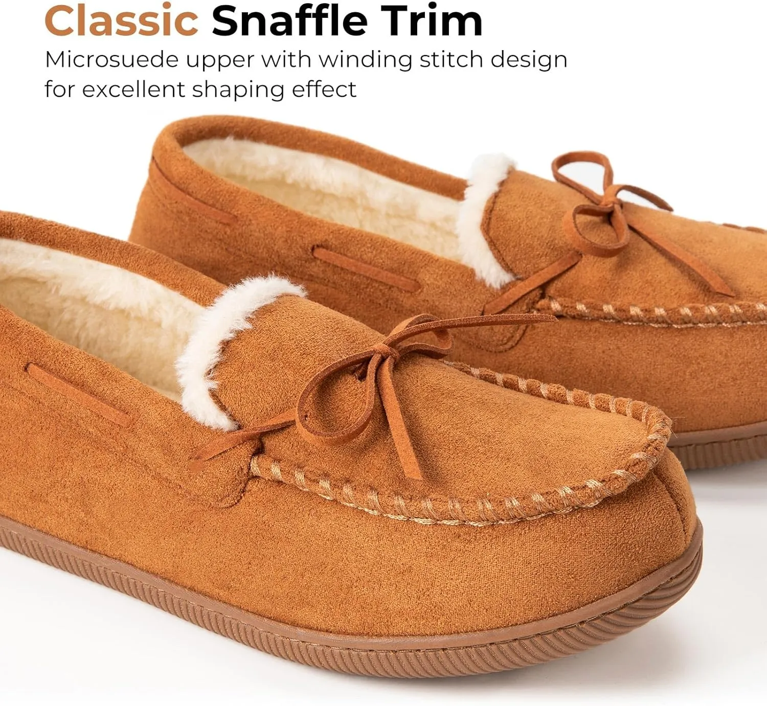 HomeTop Women's Moccasins House Slippers Memory Foam Indoor Outdoor Ladies Shoes