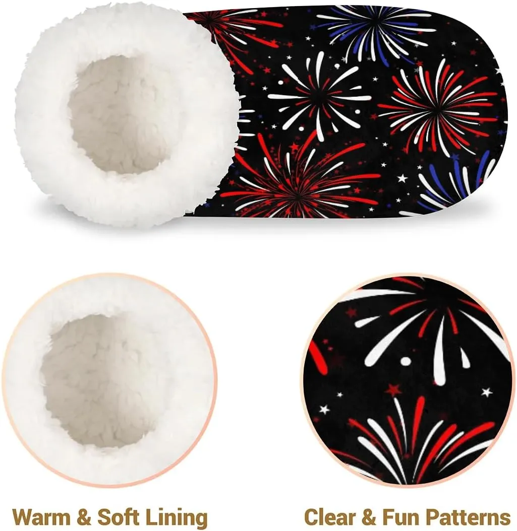 House Slippers for Women Men Winter Fuzzy Memory Foam Slippers Indoor Warm Full Slippers