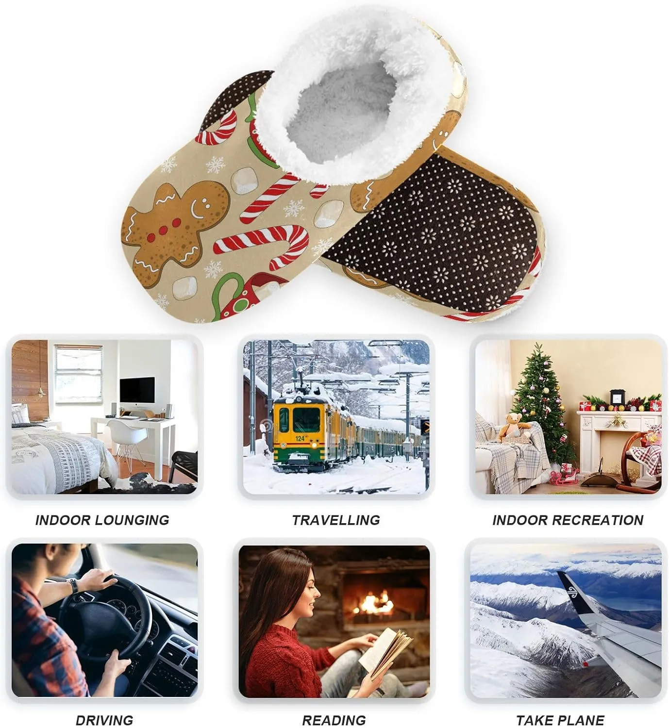 House Slippers Fuzzy Memory Foam Soft Slipper Socks for Woman Men