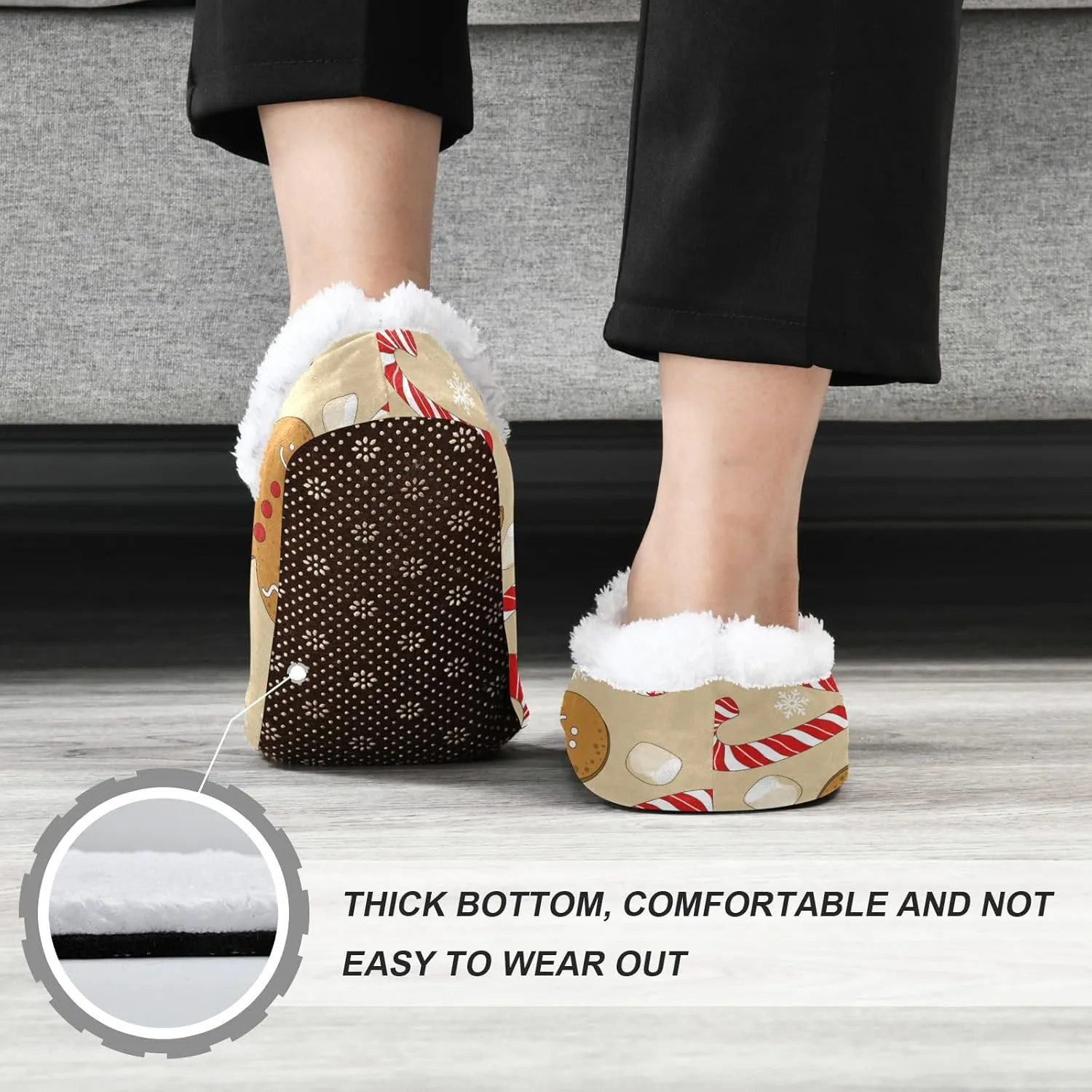 House Slippers Fuzzy Memory Foam Soft Slipper Socks for Woman Men