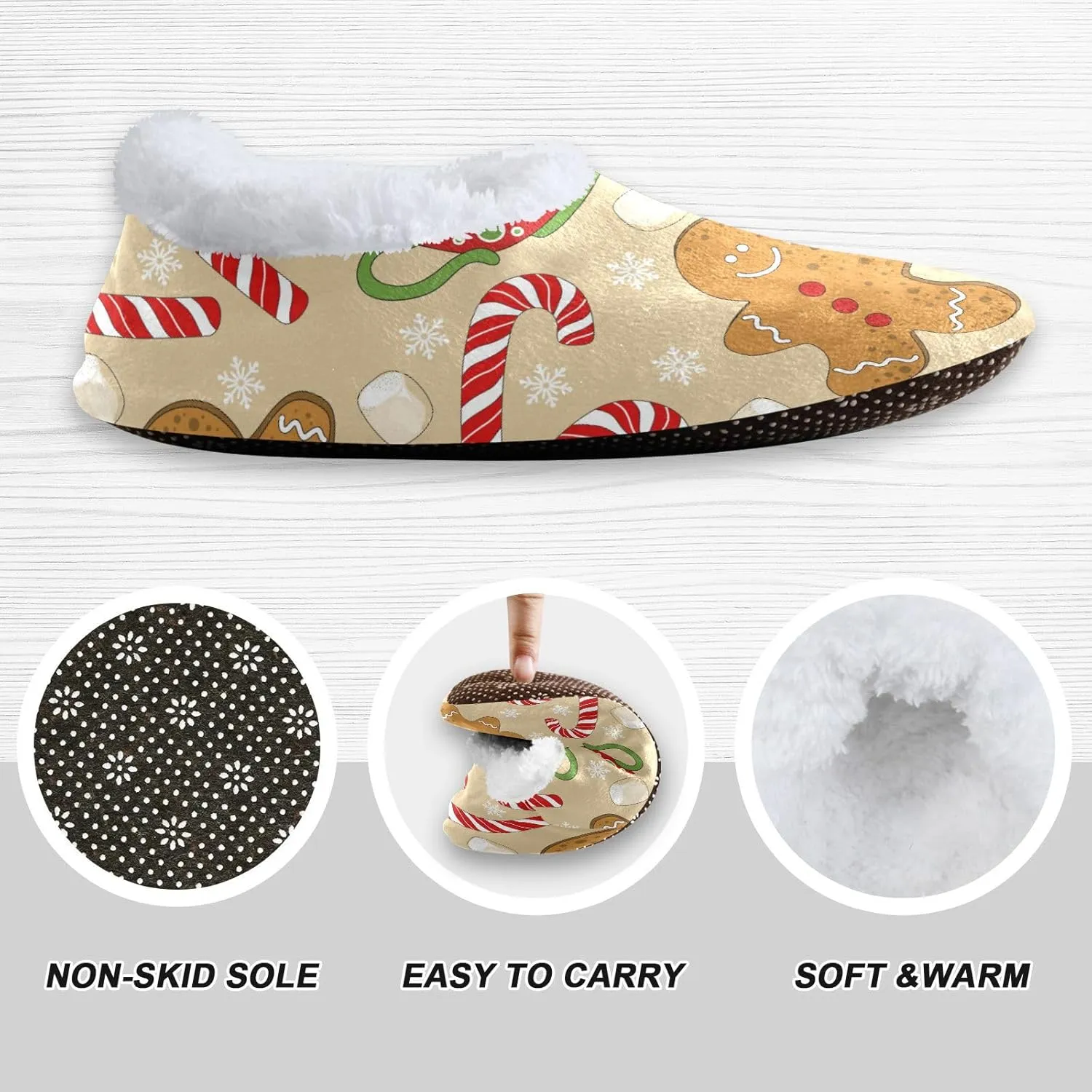 House Slippers Fuzzy Memory Foam Soft Slipper Socks for Woman Men