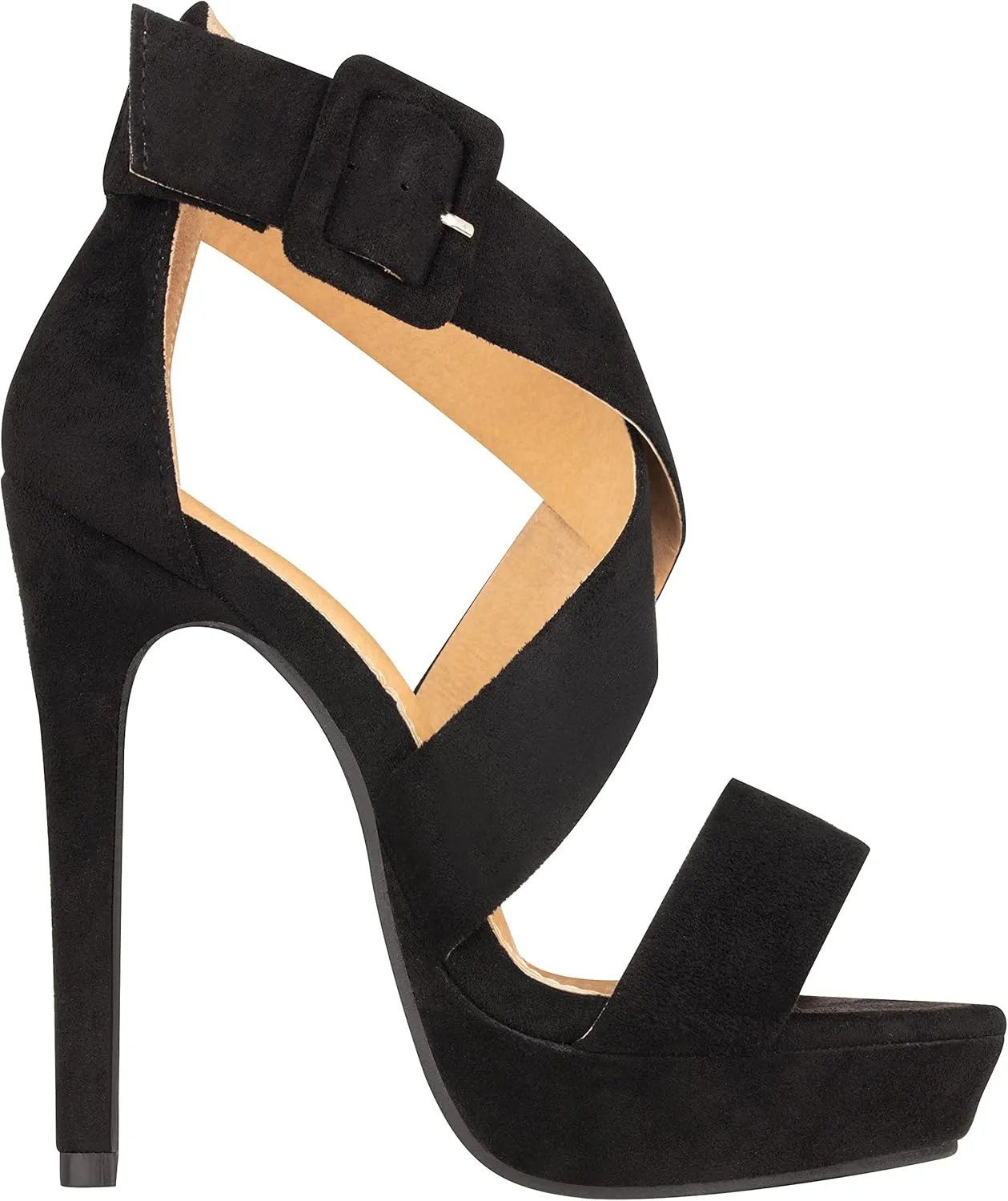 ILLUDE Women's High Heels Open Toe Ankle Strap Stilettos Platform Sexy Party Heeled Sandals – Cake