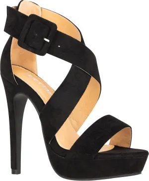 ILLUDE Women's High Heels Open Toe Ankle Strap Stilettos Platform Sexy Party Heeled Sandals – Cake
