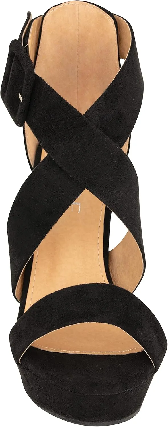 ILLUDE Women's High Heels Open Toe Ankle Strap Stilettos Platform Sexy Party Heeled Sandals – Cake