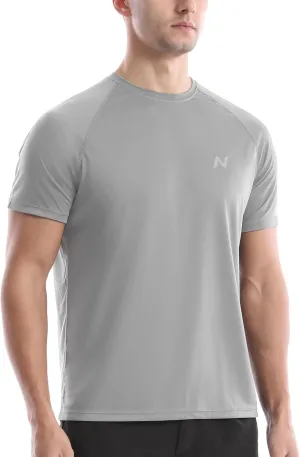 isnowood UPF 50  Swim Shirts for Men, Sun Protection Short Sleeve Rash Guard Mens Quick Dry Surf Athletic Beach Shirt