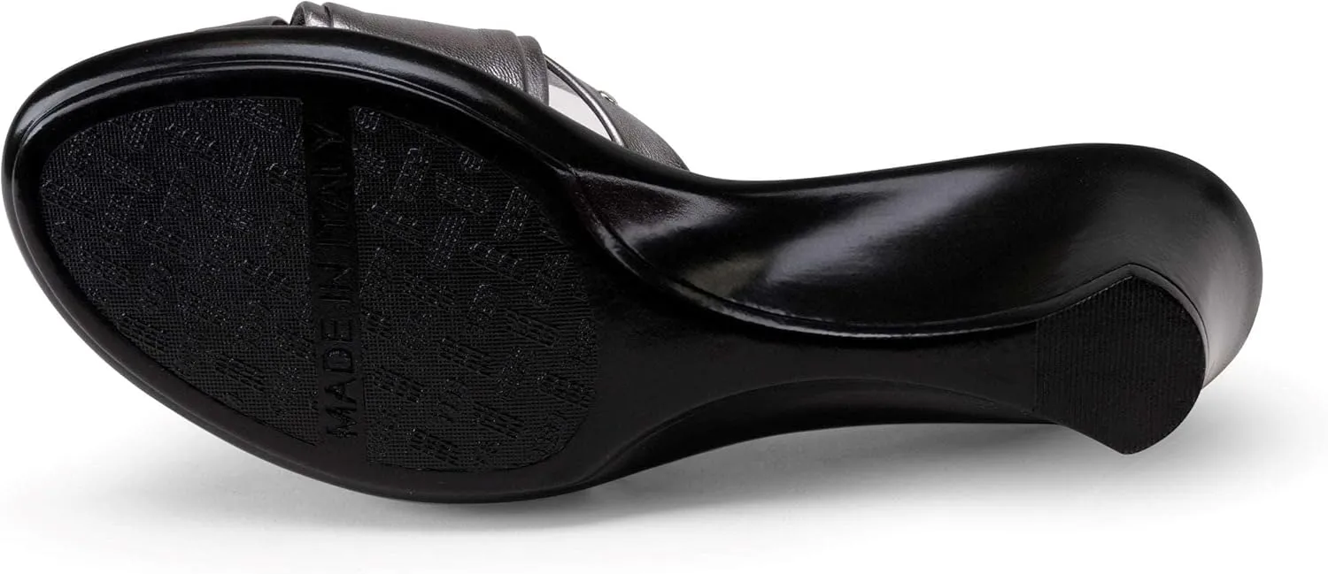 ITALIAN SHOEMAKERS Avra Women's Wedge Sandal with Knot Strap and Metallic Features Comfort
