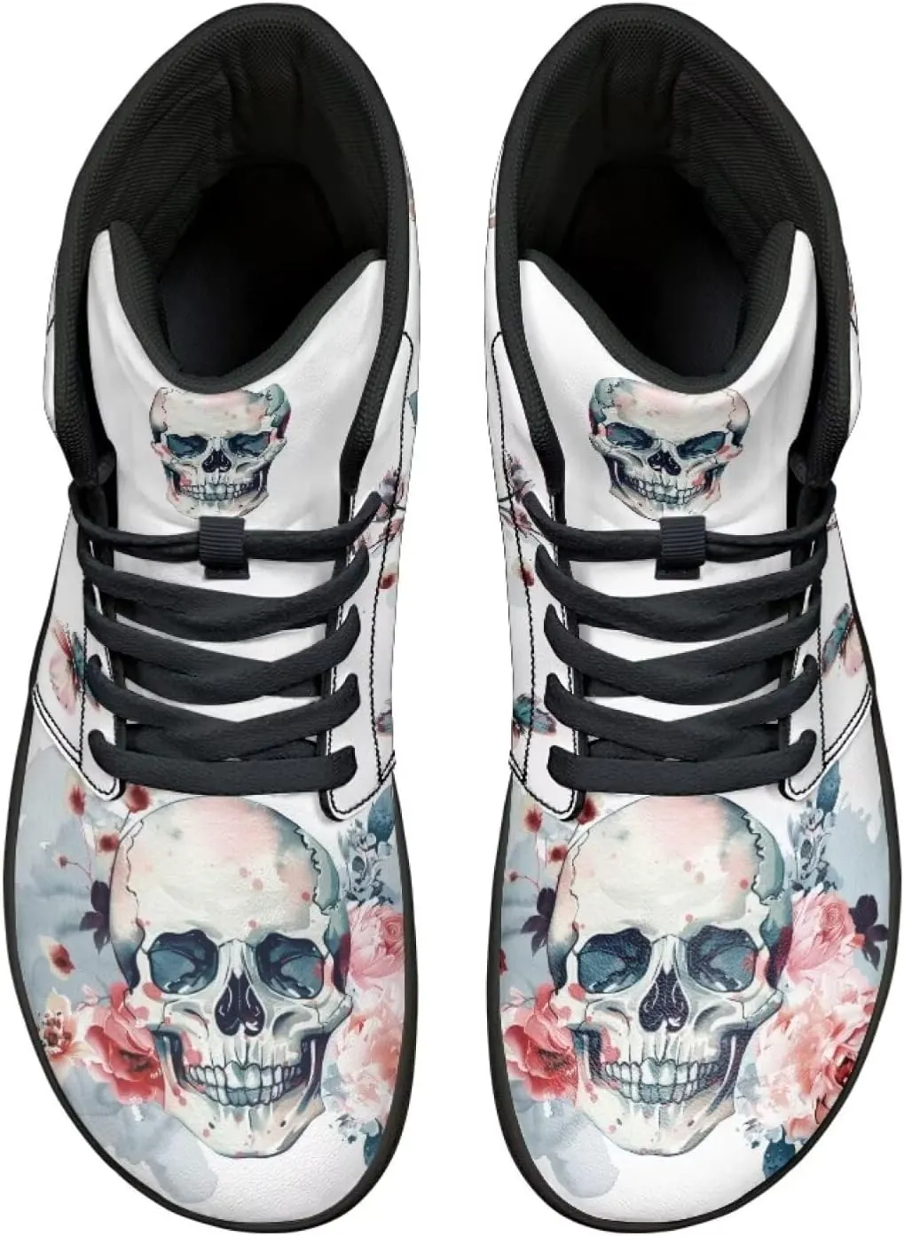 Jeiento Skull High Top Barefoot Running Shoes Breathable Sneaker for Men