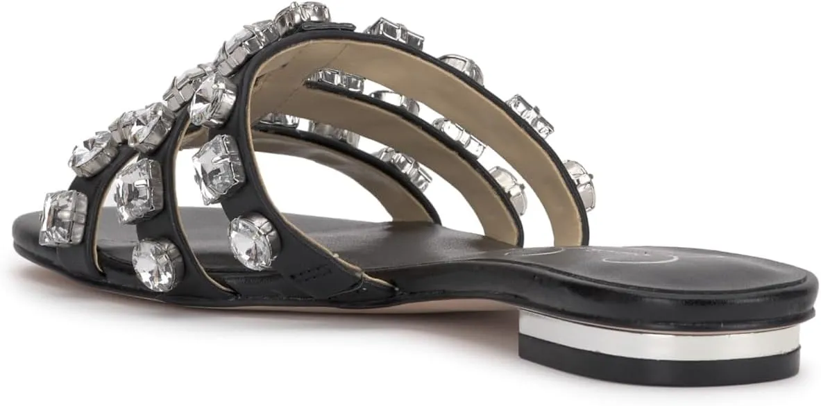 Jessica Simpson Womens Detta Rhinestone Slip On Slide Sandals
