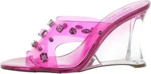 Jessica Simpson Womens Ganisa Stiletto Tranclucent Wedge Sandals