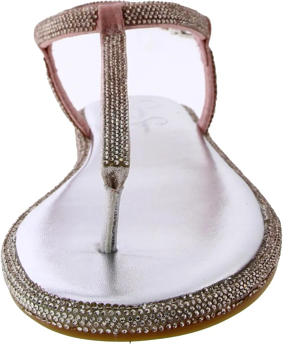 Jessica Simpson Womens Oliara Shimmer T-Strap Sandals