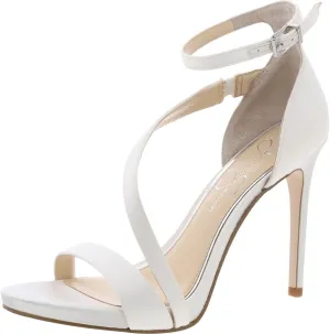 Jessica Simpson Women's Rayli Ankle Strap Heeled Sandal, White, 8
