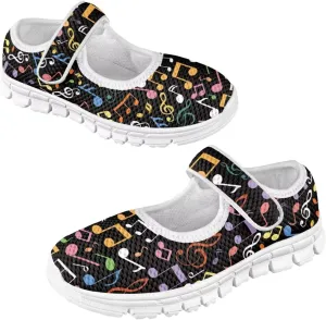 JoyLamoria Collie Print Girls Mary Jane Shoes Toddler and Little Kids Cartoon Flat Sneakers Lightweight Girls Walking Shoes Anti Slip