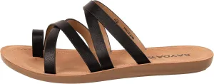 KAYDAY Womens Sandals Comfortable Slip On Flat Cross bands Toe Ring Fashion Flats HERO