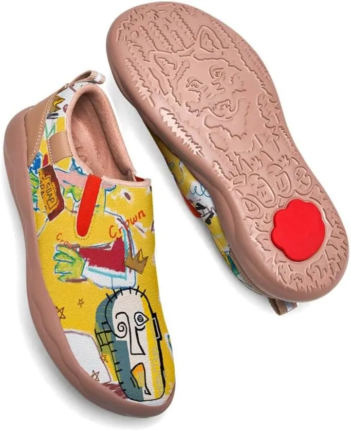 Kids Graffiti Walking Shoes Boy Girl Slip On Painted Travel Loafers Lightweight Comfort Fashion Sneaker