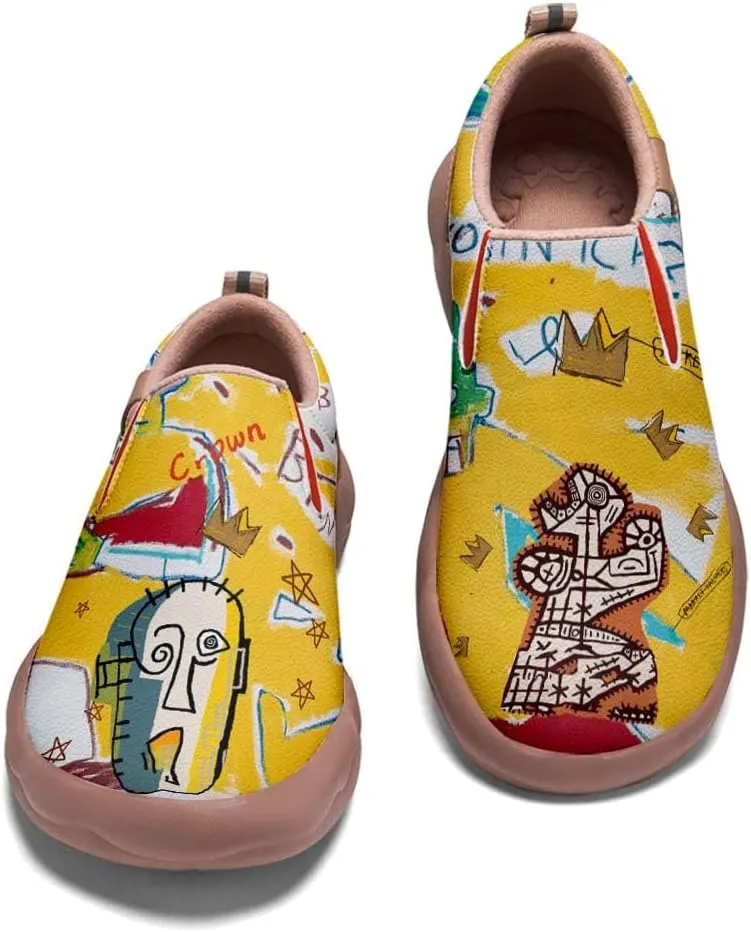 Kids Graffiti Walking Shoes Boy Girl Slip On Painted Travel Loafers Lightweight Comfort Fashion Sneaker