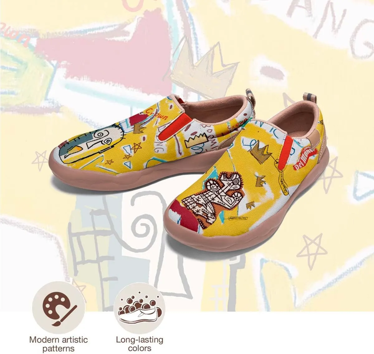Kids Graffiti Walking Shoes Boy Girl Slip On Painted Travel Loafers Lightweight Comfort Fashion Sneaker