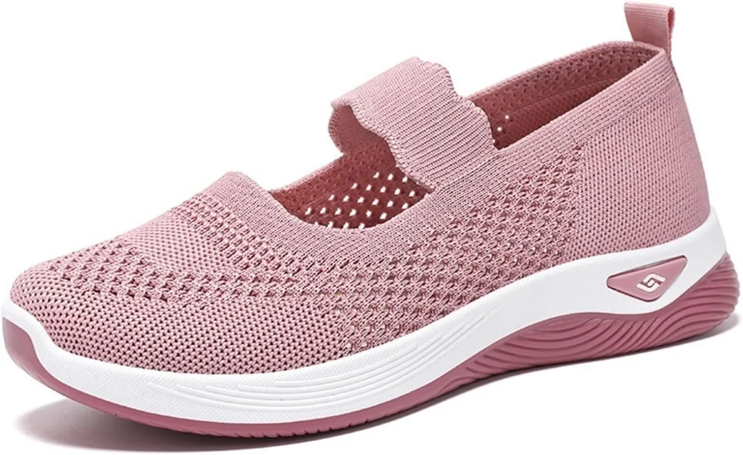 Kubbon Women Footwear Orthopedic Sneakers Woven Breathable Slip On Arch Support Walking Shoes Anti-Skid Sports Shoes Casual Running Diabetic Foam Sneakers