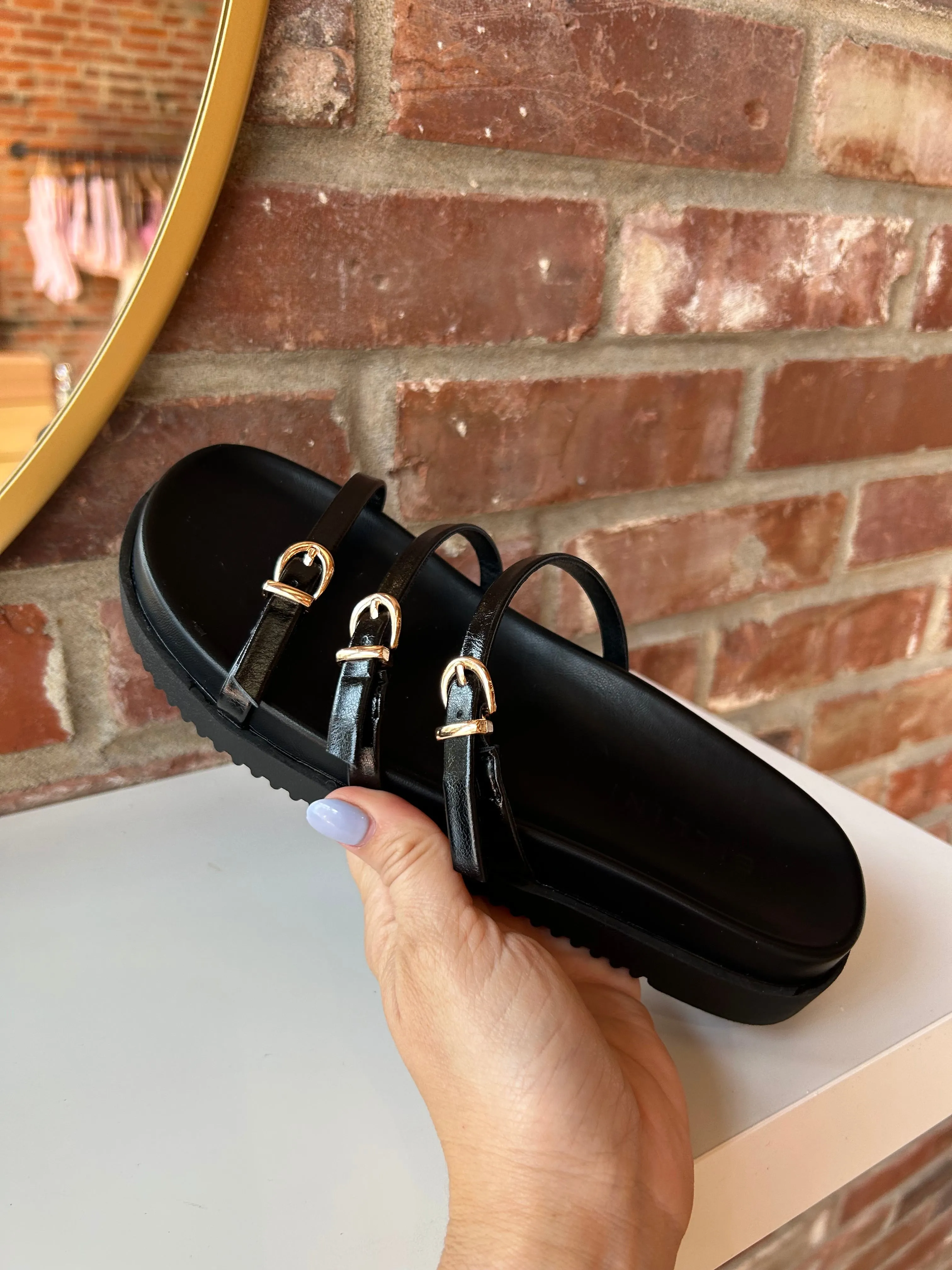 Lacy Black Sandal