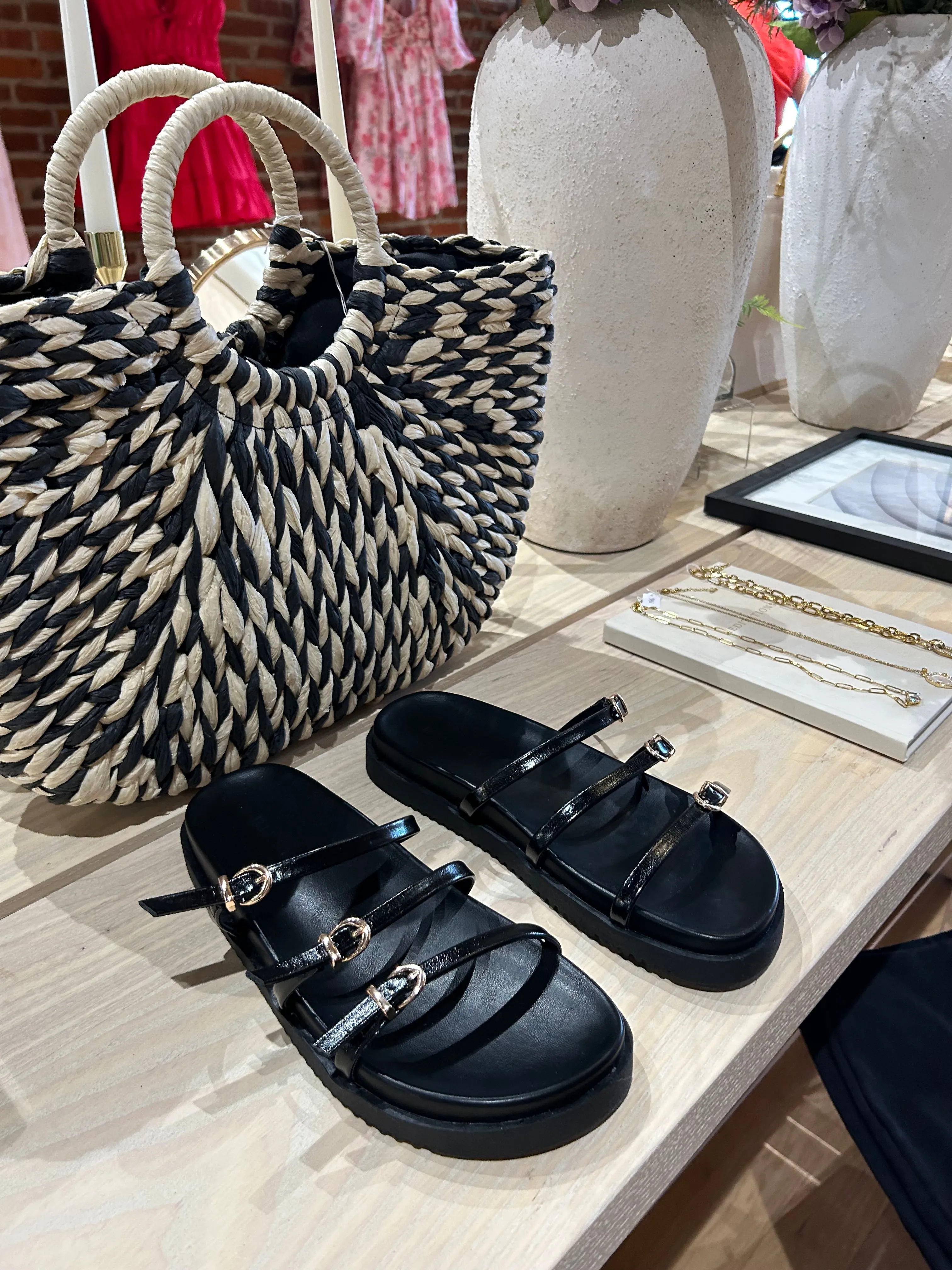 Lacy Black Sandal