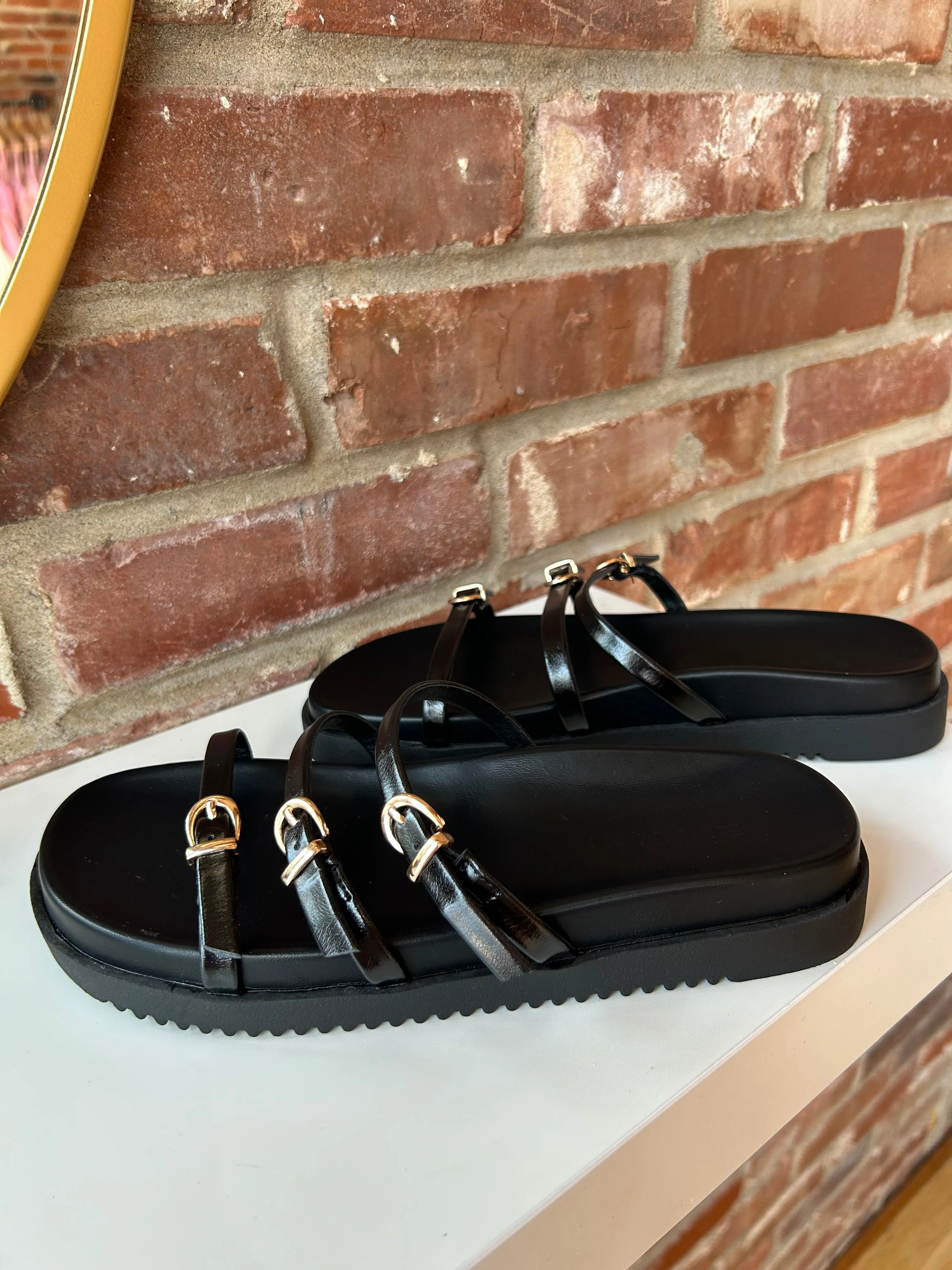 Lacy Black Sandal