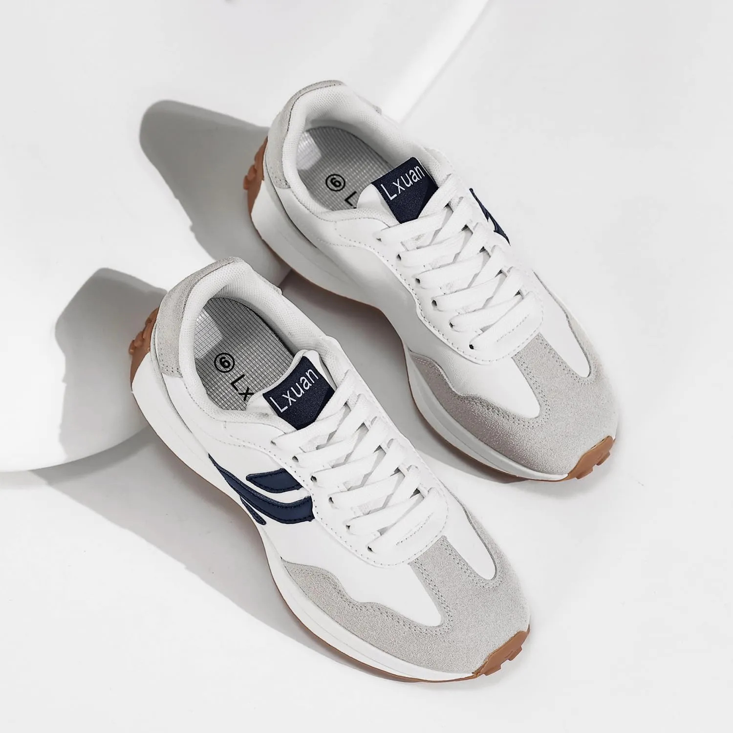 Ladies Retro Thick-Soled Casual Lightweight Sports Shoes - Classic Lace-up Anti-Slip Breathable Tennis Running Shoes
