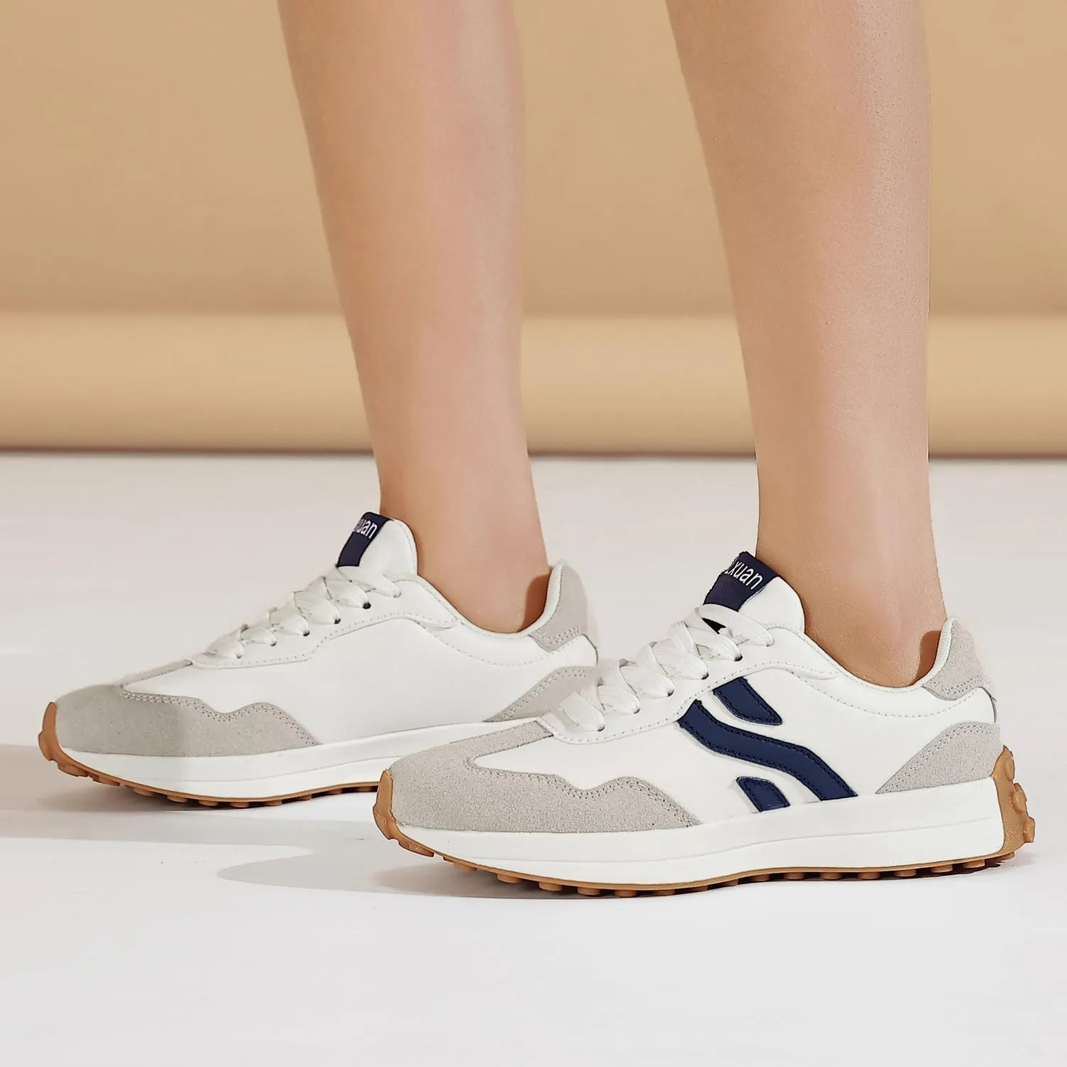 Ladies Retro Thick-Soled Casual Lightweight Sports Shoes - Classic Lace-up Anti-Slip Breathable Tennis Running Shoes