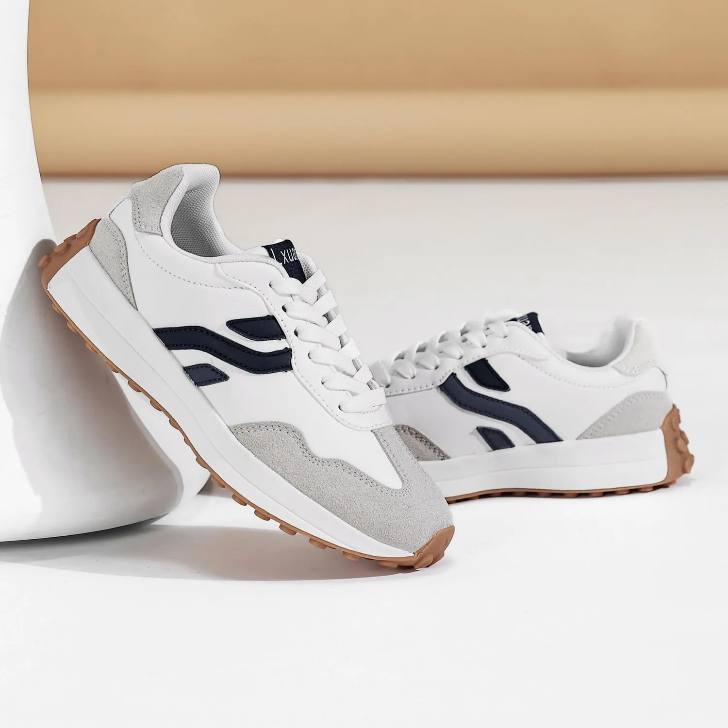 Ladies Retro Thick-Soled Casual Lightweight Sports Shoes - Classic Lace-up Anti-Slip Breathable Tennis Running Shoes