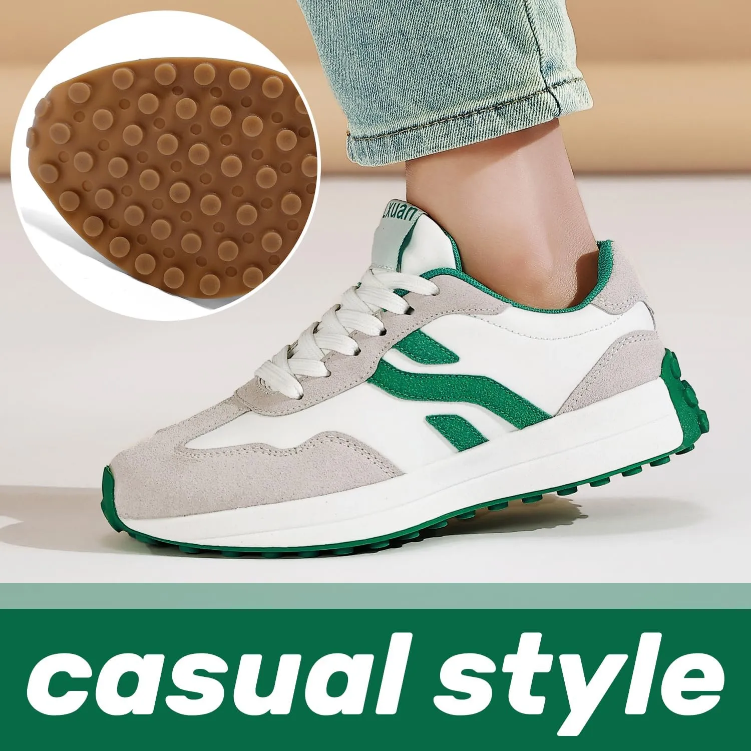 Ladies Retro Thick-Soled Casual Lightweight Sports Shoes - Classic Lace-up Anti-Slip Breathable Tennis Running Shoes