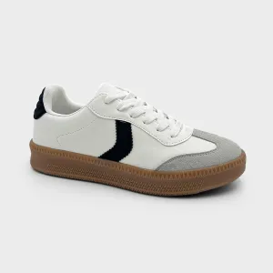 Ladies White Contrast Trainer