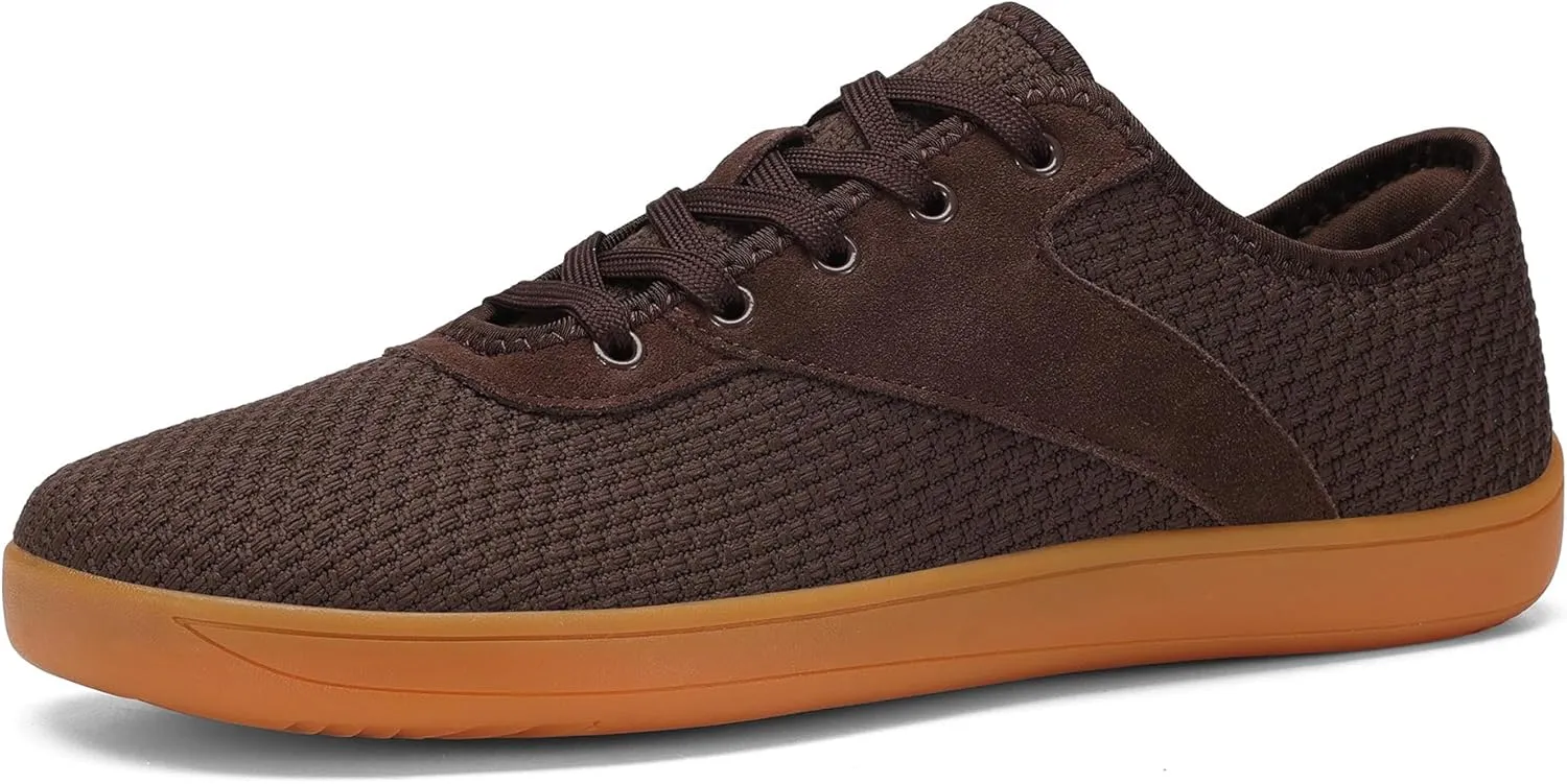 LCGJR Men's Wide Toe Box Shoes Minimalist Barefoot Walking Shoes Extra Wide Width Zero Drop Shoes Lightweight Breathable Sneakers