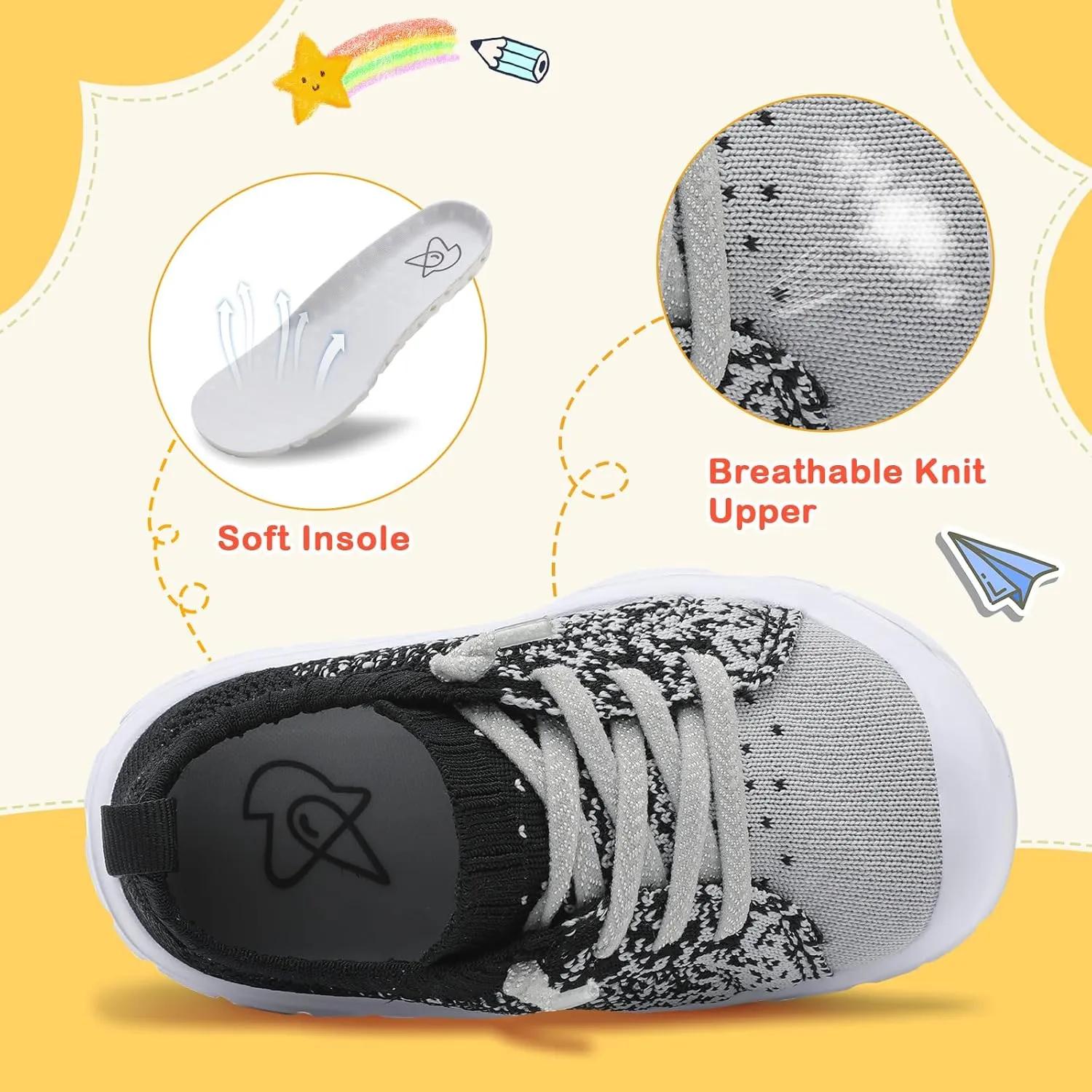 LeIsfIt Toddler Shoes Boys Girls Barefoot Shoes Kids Breathable Sneakers Tennis Shoes Slip on Shoes