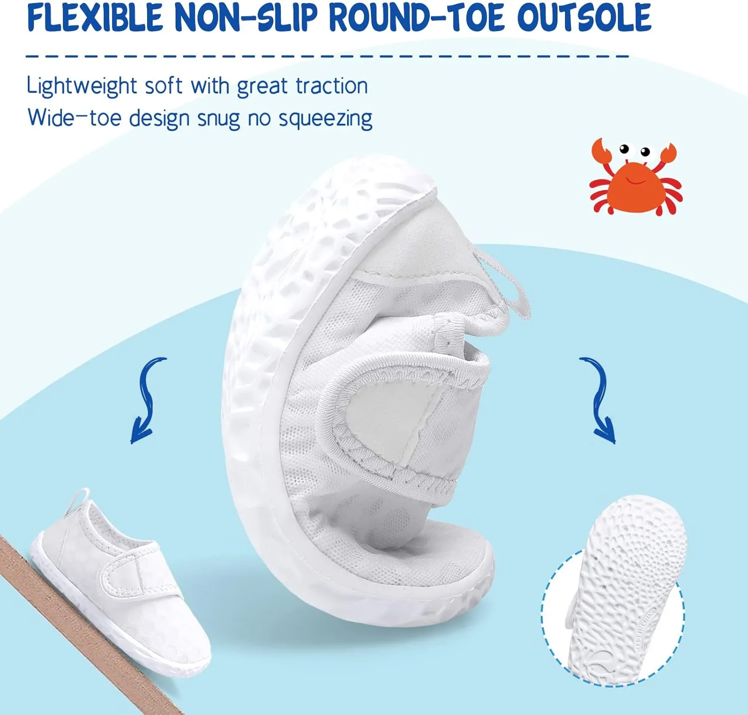 LeIsfIt Toddler Water Shoes Boys Girls Aqua Socks Kids Breathable Swim Shoes Non-Slip Barefoot Beach Shoes