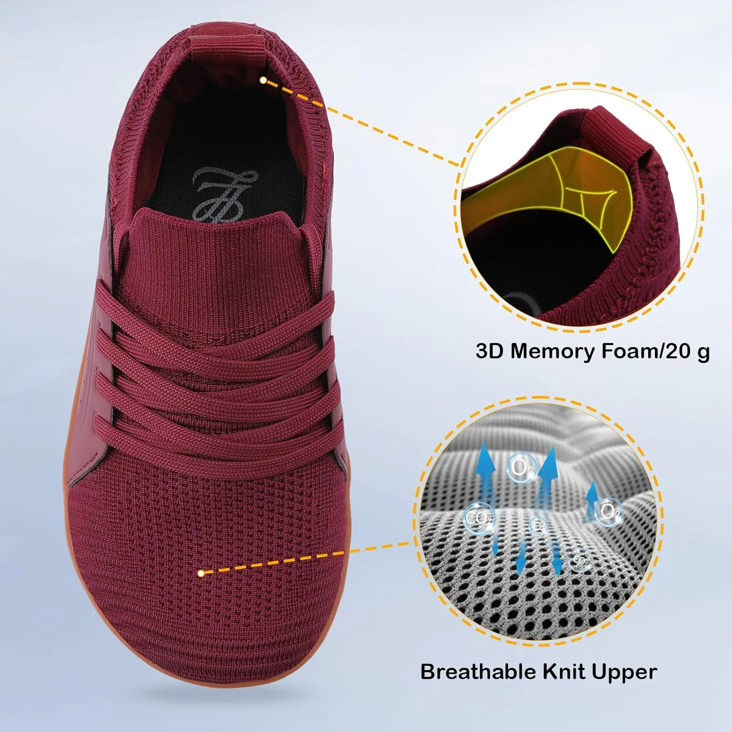 LeIsfIt Womens Walking Shoes Wide Toe Barefoot Shoes Breathable Minimalist Zero Drop Sneakers
