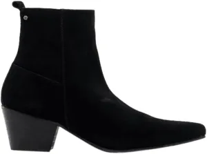 LENNON Mens Handcrafted Real Leather Winklepicker High Cuban Heel Side Zip Western Ankle Boots
