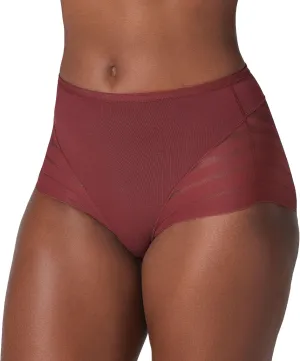 Leonisa Invisible High Waisted Tummy Control Stripe Lace Underwear - Shapewear Panties for Women