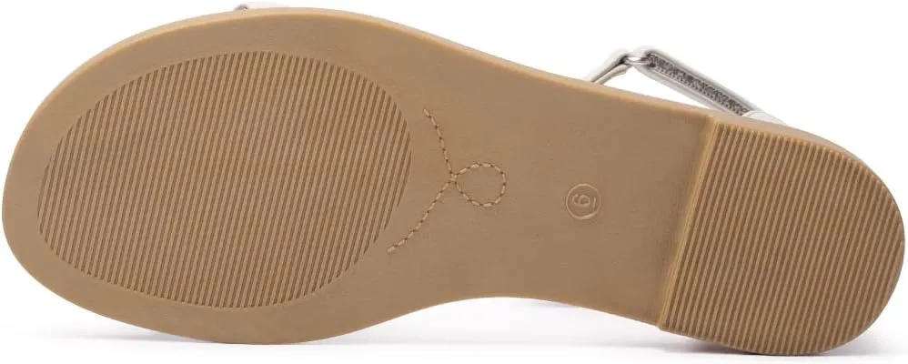 LM Women's Flat Sandals Open Toe One Band Ankle Strap Sandals Casual Summer Flat Sandals