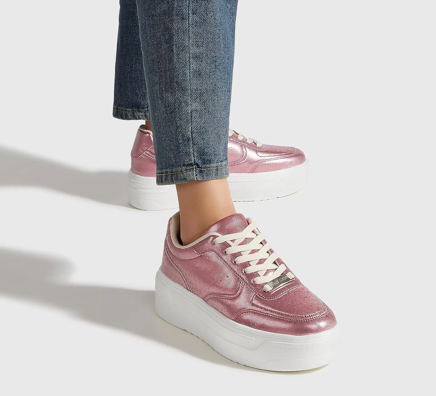 LUCKY STEP Women Platform Fashion Sneakers Chunky Faux Leather Thick Sole Comfortable Lightweight Casual Tennis Walking Shoes