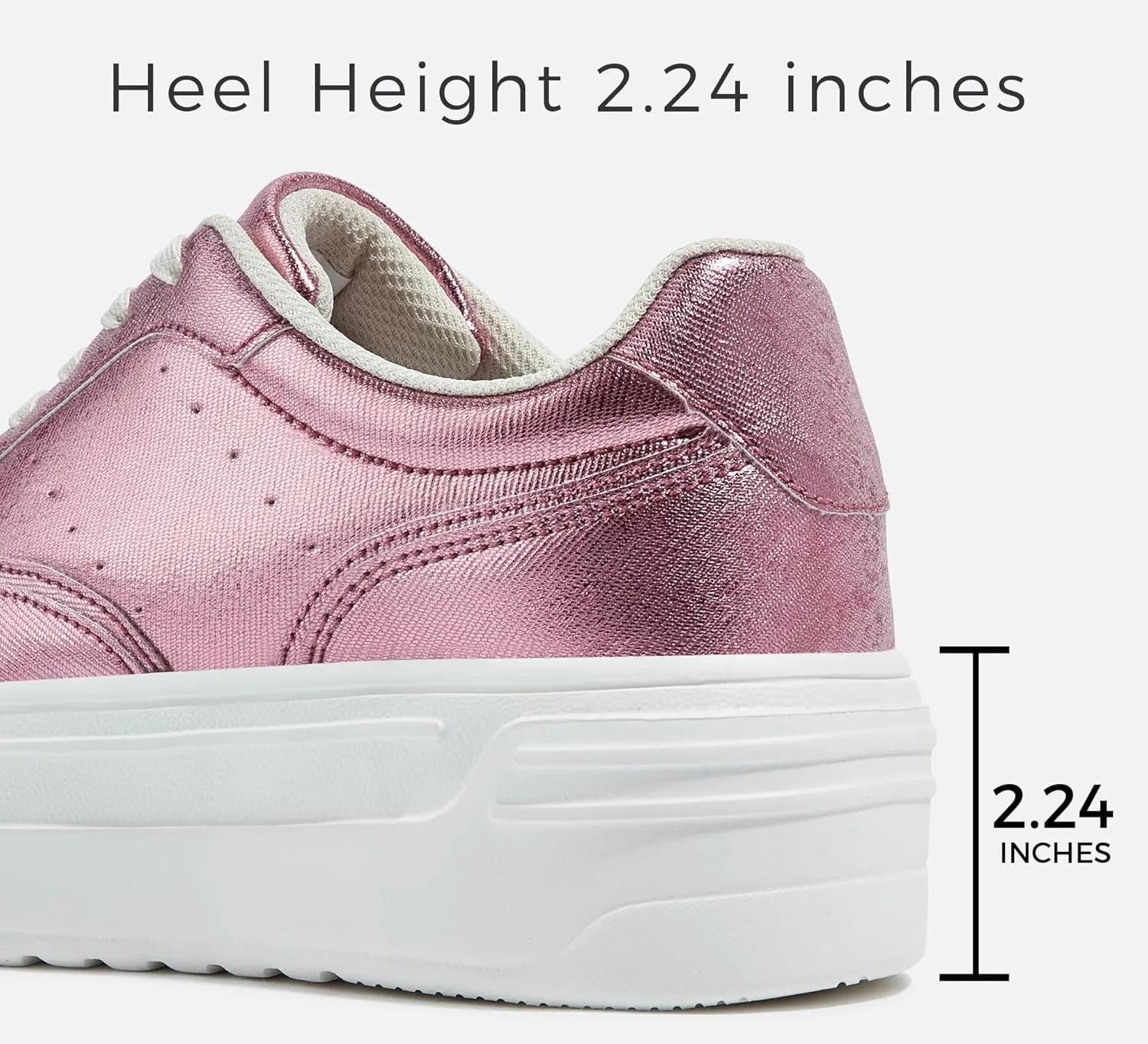 LUCKY STEP Women Platform Fashion Sneakers Chunky Faux Leather Thick Sole Comfortable Lightweight Casual Tennis Walking Shoes