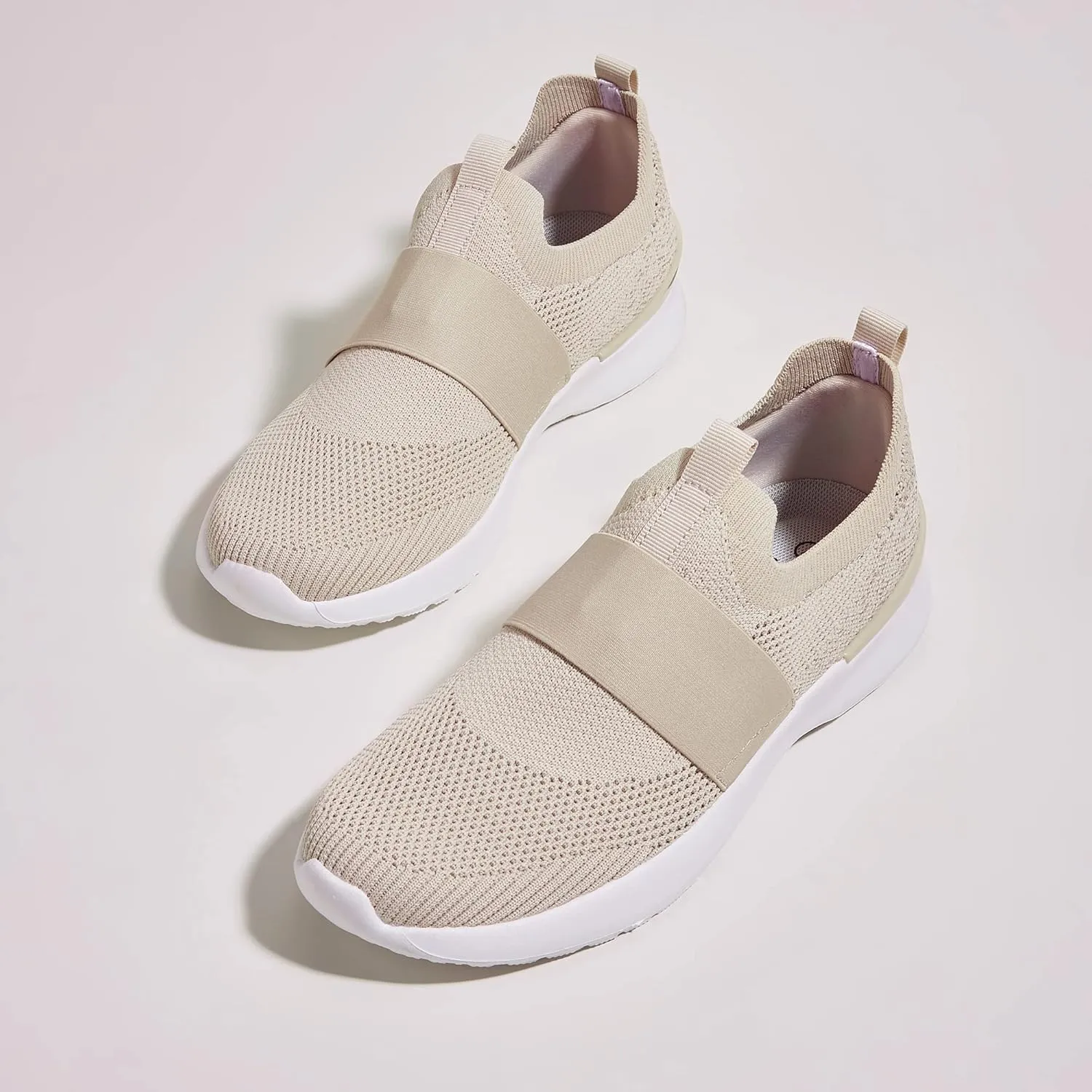 LUCKY STEP Women 's Mesh Slip on Walking Shoes Elastic Sock Comfortable Breathable Lightweight Fashion Sneaker