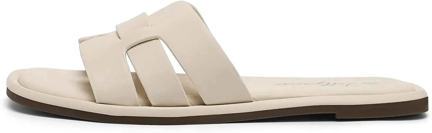 Luffymomo Womens Slip on Flat Sandals Comfortable Summer Casual Slides Sandals