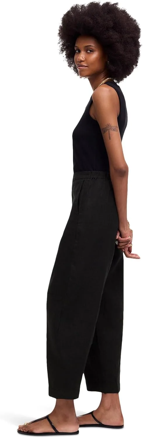 Madewell womens Barrel Flat Front E-back Linen Pull on
