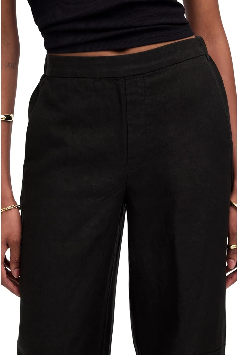 Madewell womens Barrel Flat Front E-back Linen Pull on