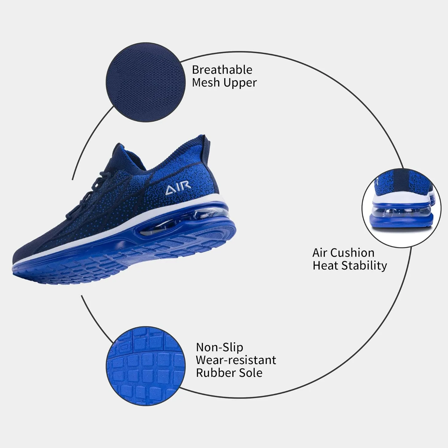 MAFEKE Mens Air Running Shoes Slip On Tennis Sneakers Lightweight Athletic Gym Jogging Fitness Sport Walking Shoes US 7-13