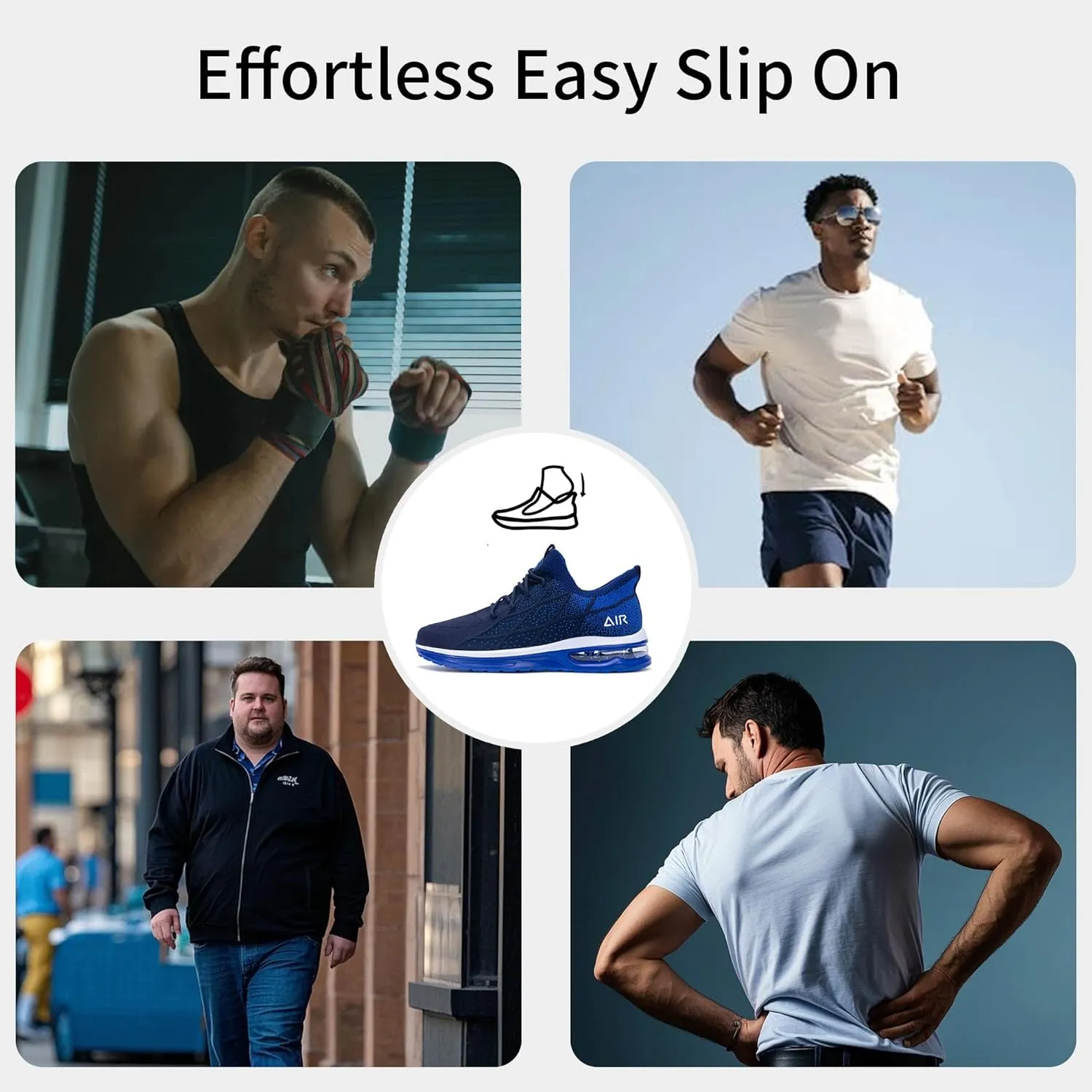 MAFEKE Mens Air Running Shoes Slip On Tennis Sneakers Lightweight Athletic Gym Jogging Fitness Sport Walking Shoes US 7-13