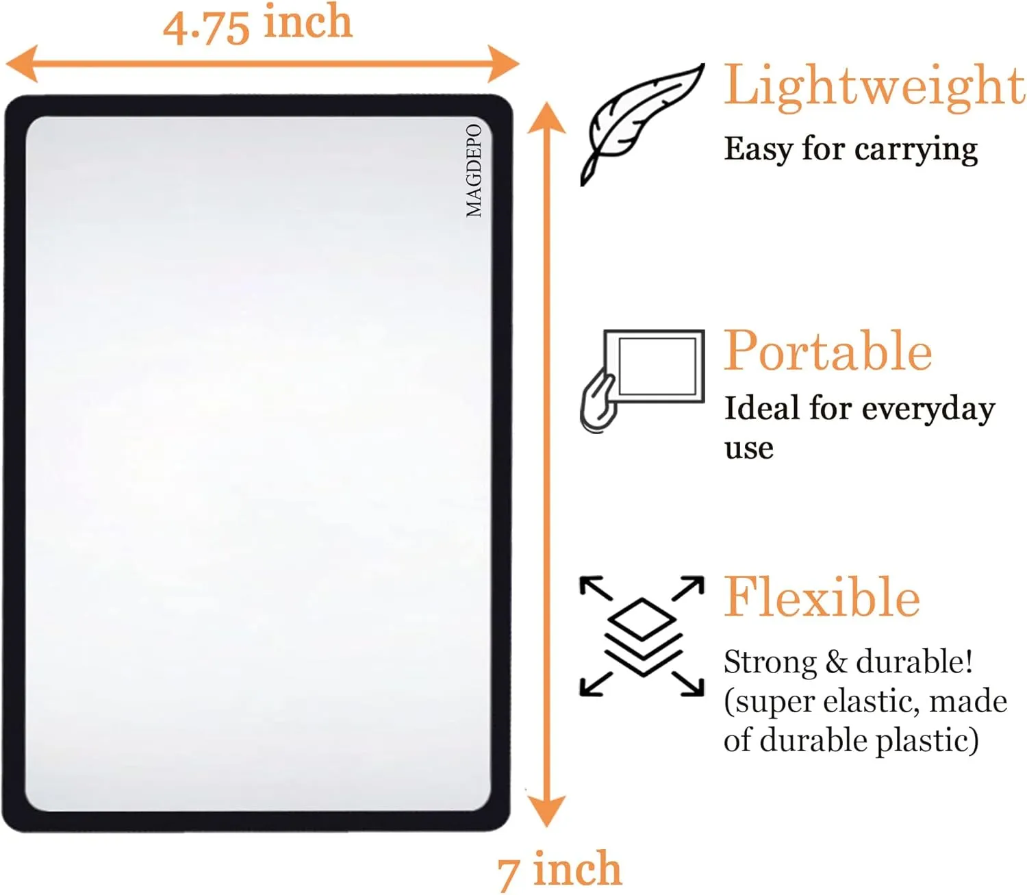 MAGDEPO 3X Magnifying Sheet 3 Pack Plastic Lightweight Page Lens   3 Card Magnifying Lenses Suitable for Reading Small Patterns, Texts, Prints, Newspapers, Menu, Maps, and Books