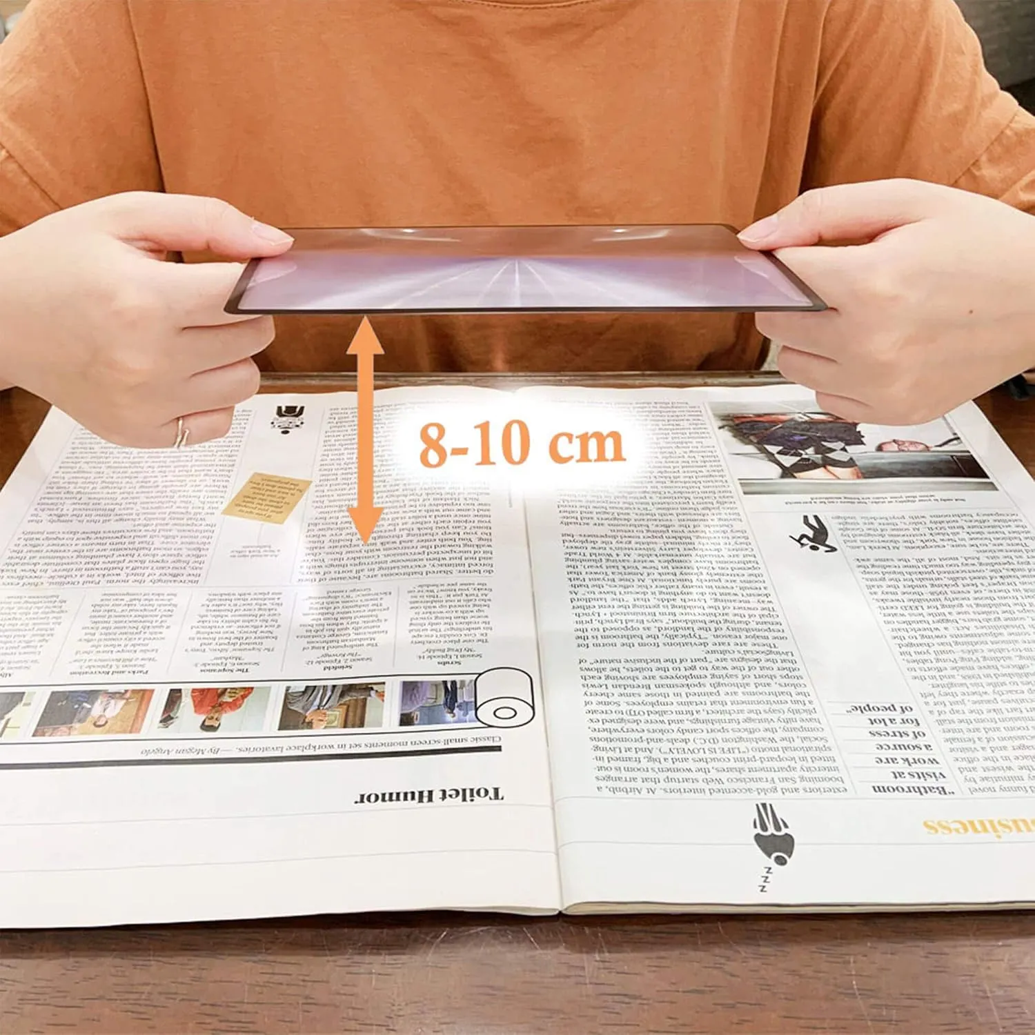MAGDEPO 3X Magnifying Sheet 3 Pack Plastic Lightweight Page Lens   3 Card Magnifying Lenses Suitable for Reading Small Patterns, Texts, Prints, Newspapers, Menu, Maps, and Books