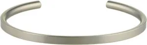 Matte Silver 4mm Wide Court Flat Torc Bangle - 70mm