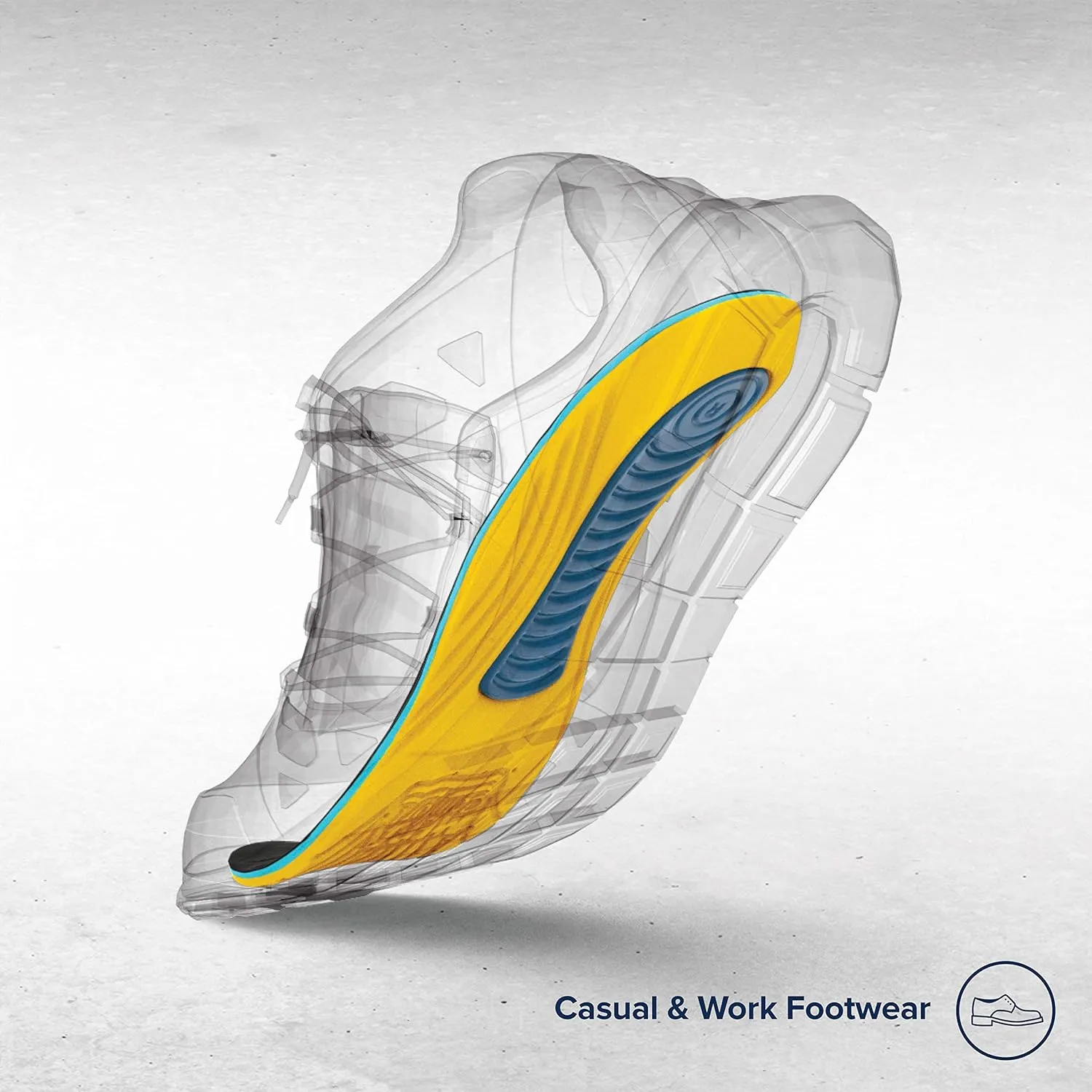 MEGAComfort MegaSole Gel Memory Foam Insoles - Ergonomic - Anti-Stink, Machine Washable - Size Mens 12-13