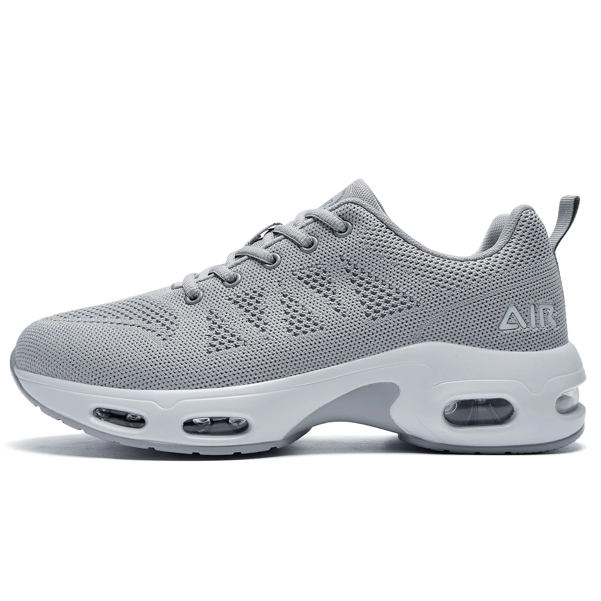 Men's Air Running Shoes Tennis Jogging Gym Fashion Sneaker Lightweight Knitting Breathable Athletic Walking Shoes US 7-12.5 10.5 Grey